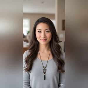 Vintage Cloe + Isabel Silver Statement Necklace with Red Stone Pendant & Tassel